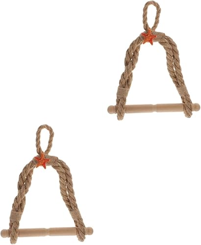 HOMSFOU 2pcs Twine Paper Towel Holder Nautical Bathroom Decor Nautical Toilet Paper Towel Ring Nautical Towel Bar Boho Decor Toilet Paper Holder