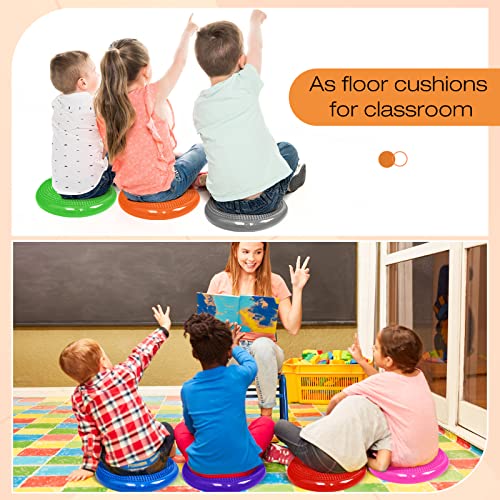 Image of Amylove 12 Pcs Wobble Cushion Wiggle Seat Inflated for Sensory Kid 13 Inch Balance Disc Kids Flexible Seating Exercise Sensory Pad Chair Cushion for Classroom Office School(Assorted Colors)