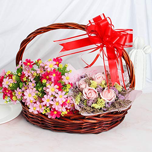 5 Fiocchi Decorativi Bianchi In Plastica Per Pacchetti Regalo E Matrimoni - Decorazioni A Forma Di Fiocco Con Palline, 15x20 Cm