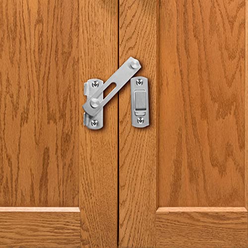 Litoexpe 2-Pack Stainless Steel Flip Latch, Brushed Finish Gate Latches Bar Latch Safety Door Lock For Bathroom, Garage, Closet Door (Silver) #TOP3