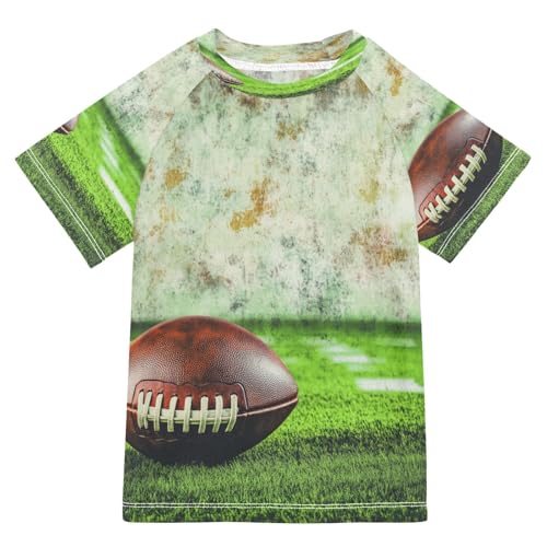 Boys Short Sleeve T-Shirts Grunge Rugby Football Sport Rashguard Kids Swim Shirts Sun UPF 50+