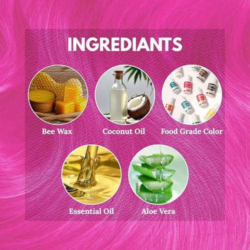 Image of Temporay Hair Color Wax | Metallic Shine | For Men & Women | DIY Instant Hair Color | Temporay Color 1 Day 1 Wash | No Ammonia, Bleach & Damage | Hot Pink - 100 gram