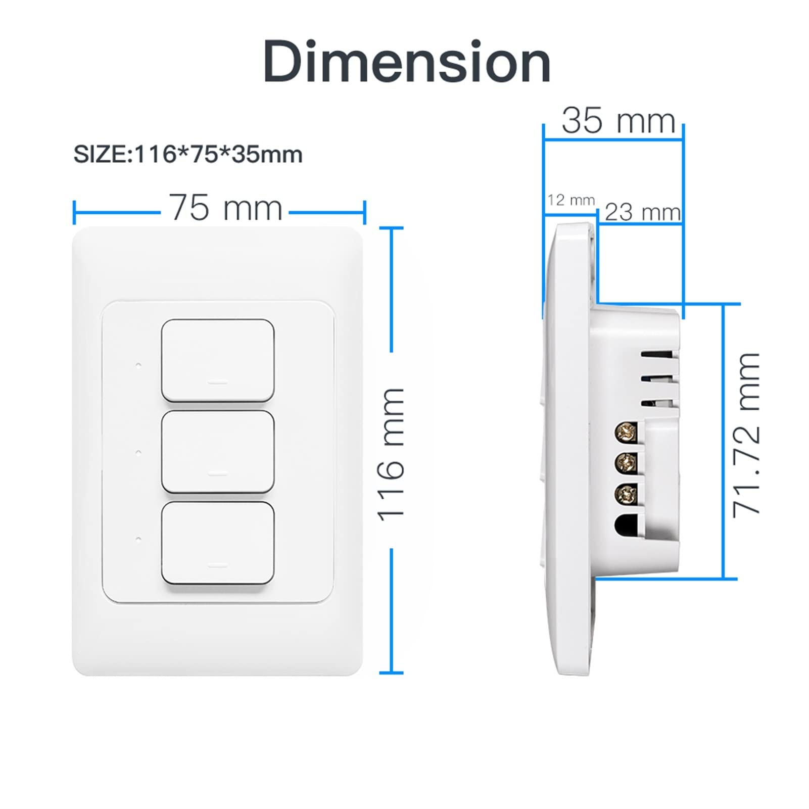 Zigbee Smart Wall Light Switch Neutral Opcional Push Botón 1 2 3 Gangs Interrupter Compatible for Alexa Compatible for Google Home 11 0V 220V Compatible for Tuya (Color : One Gang)