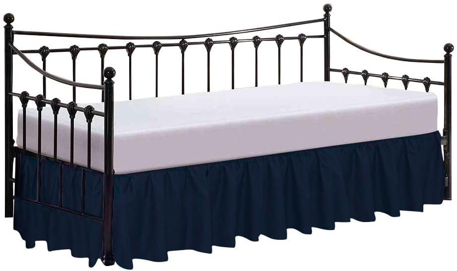 TONY'S TEXTILES Dust Ruffle Bed Skirt with Split Corners for Day beds Three Side Coverage, Easy fit, Made with Fresh (Aqua Blue) Full Size 18'' inch Deep Pocket 100% Egyptian Cotton