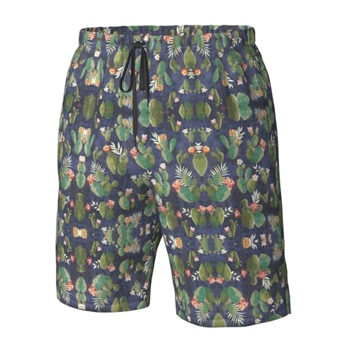 Pantalones cortos de playa CHAbu con cactus para hombre 3