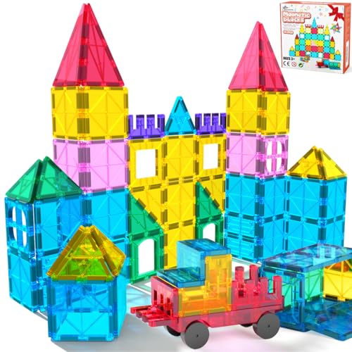 Jasonwell 65pcs Magnetic Tiles Building...