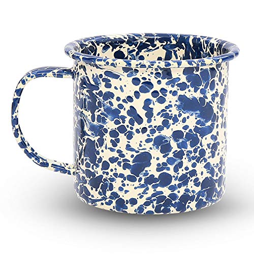 Taza Crow Canyon Home esmaltada 12 oz azul crema miniatura 1