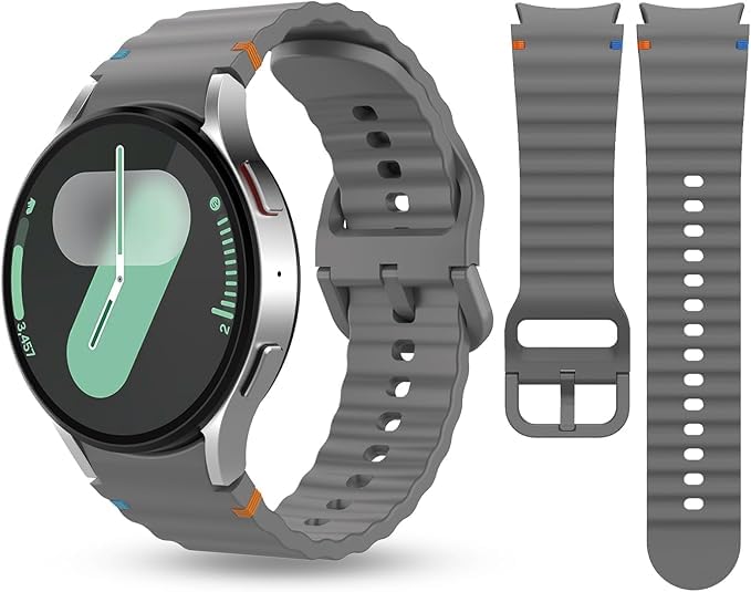 Image of Zapper ZERO GAP Sport Band Compatible With Samsung Galaxy Watch 7 Band 40mm 44mm (2024), Soft Silicone Waterproof Strap with Decorative Woven Line for Galaxy Watch 6 5 4 40mm 44mm (Watch Not Included)
