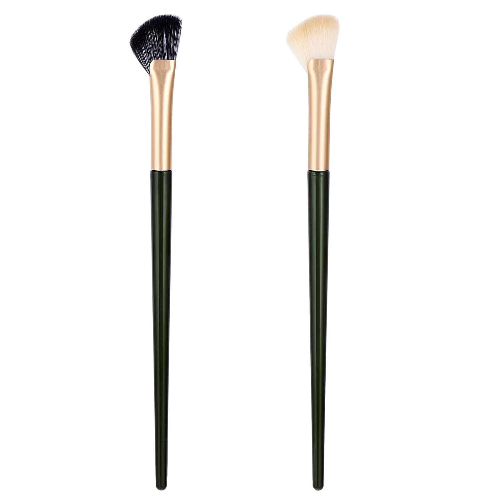 Angled Contour Makeup Brush 2 PCS Half Fan-shape Nose Shadow Brush Nose Contour Brush Easy to Nose Contour Nose Shadow Under Eye Blush Brush Highlighter Tool for Contouring the Nose to Beginners