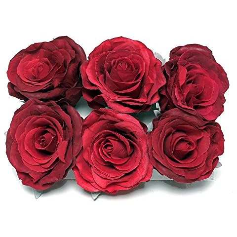 6 St. Rosenköpfe 7,5cm, d.-rot/rot /TOP Qualität !!! Cover