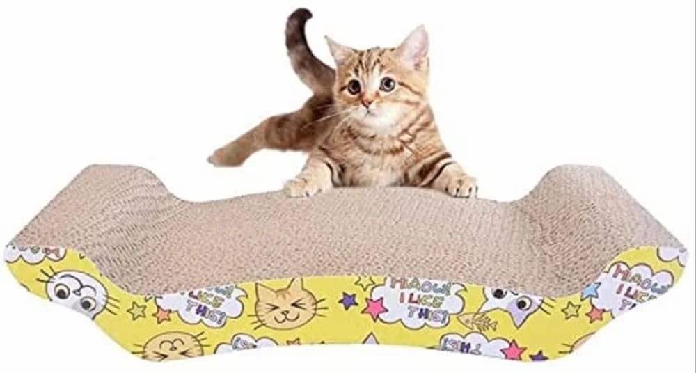 Cat Scratching Board Set of 3 Different Design Cardboard Cats Scratching Mat with Catnip Scratcher for Kitten Kitty Including