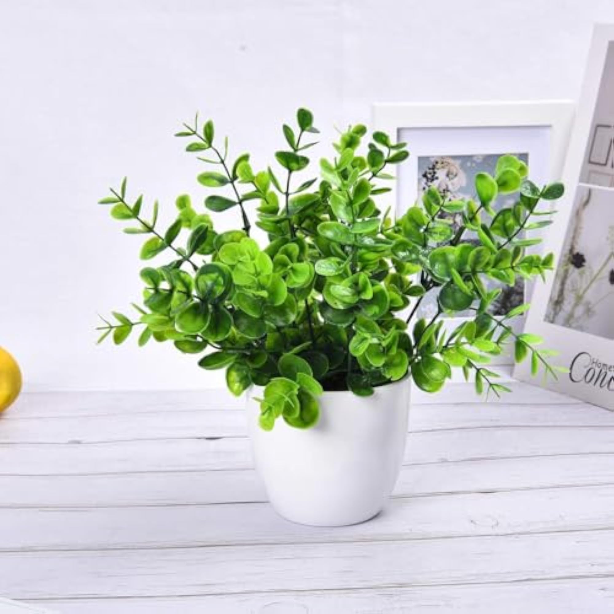 Eucalyptus Potted Plant, Mini Artificial Plants Eucalyptus Leaves