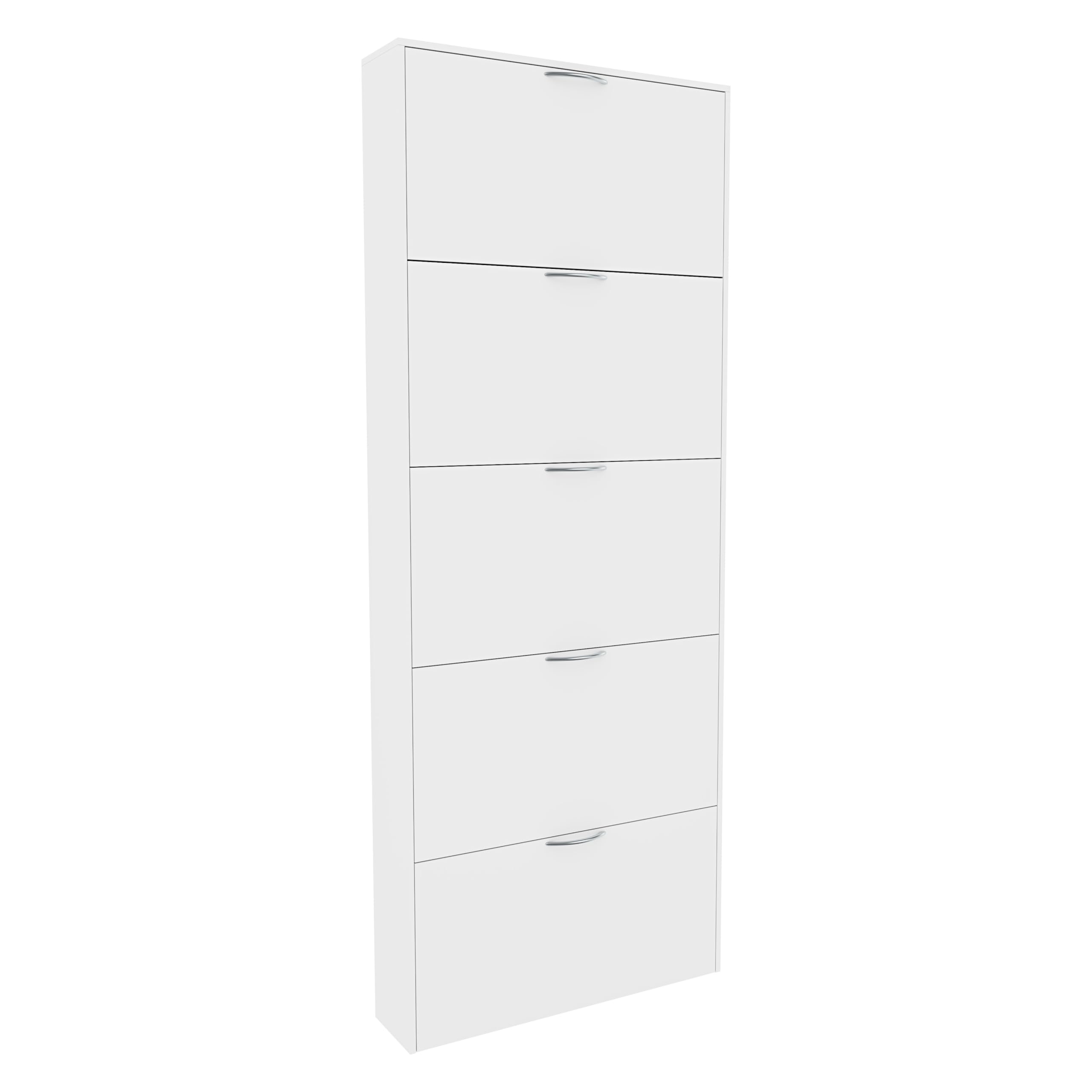 Bricozone Scarpiera Salvaspazio Ultraslim In Legno Con 5 Ante A Ribalta Design Moderno Capacità Fino A 15 Paia Di Scarpe Mobile Porta Scarpe Bianco Lucido 180x70x16 cm Organizzazione Casa Ingresso