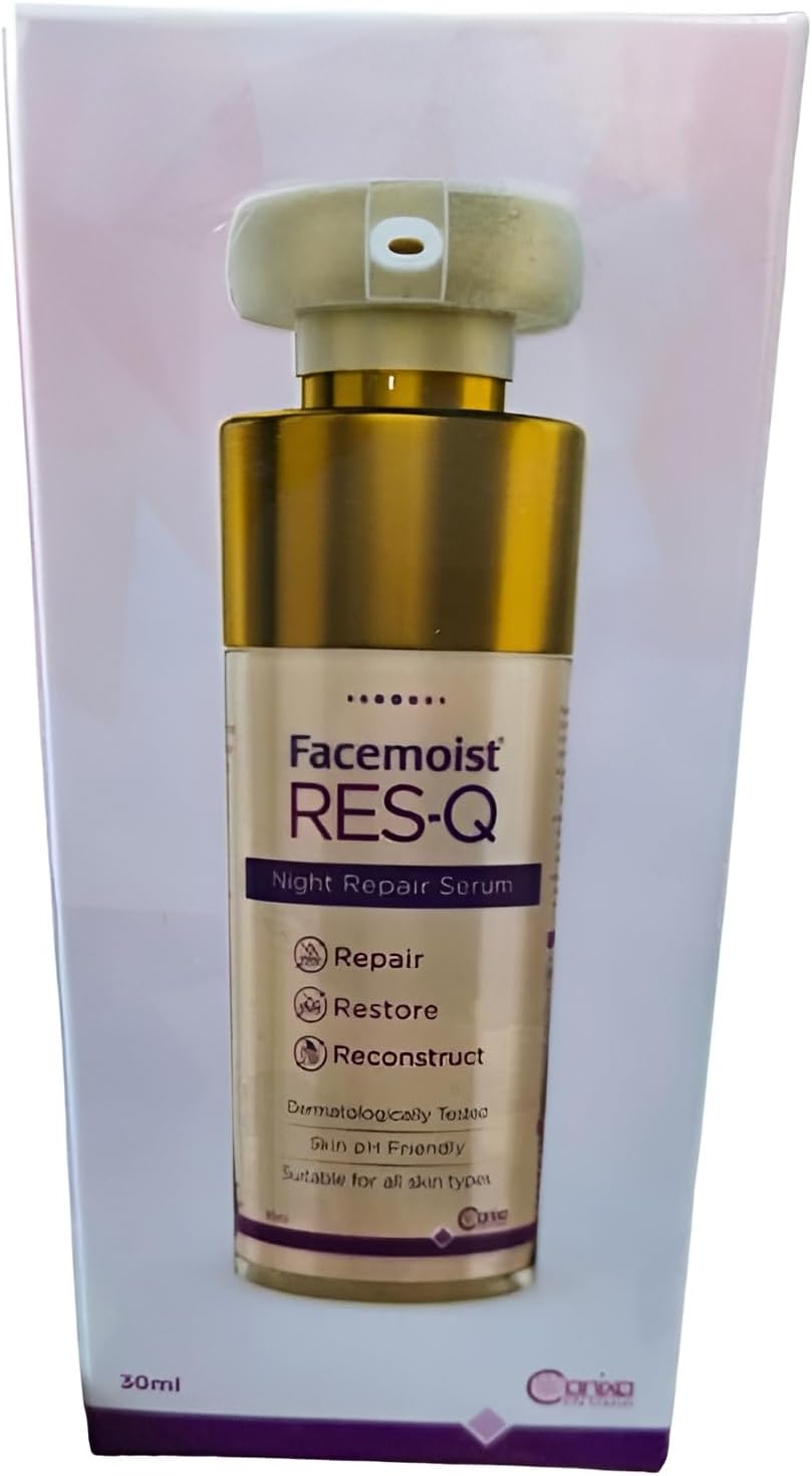 Blu Wave Facemoist RES-Q Night Repair Serum | Repair-Restore-Reconstruct | Dermatologically Tested | Skin Ph Friendly | Net Weight - 30 Ml | Pack Of (1)