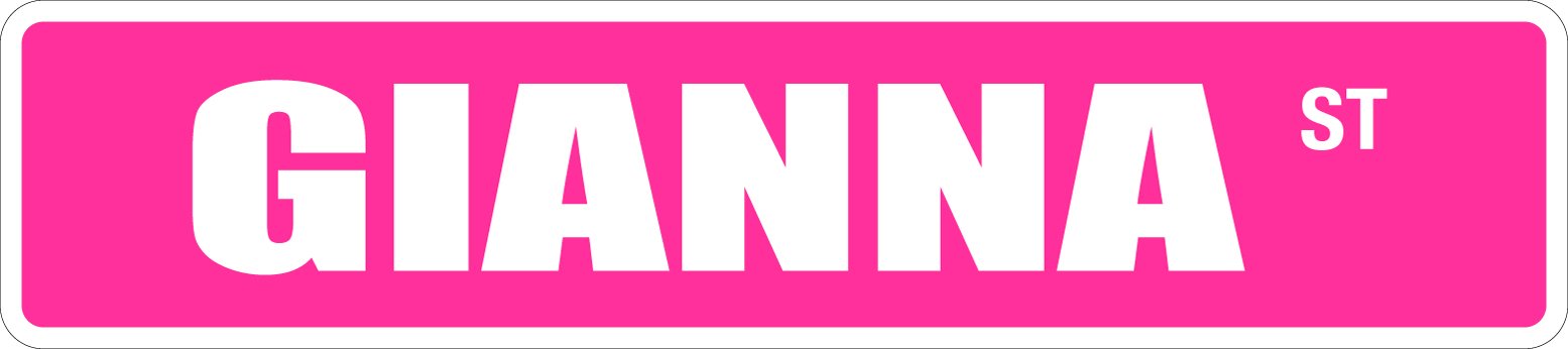 StickerPirate Gianna 4" x 18" Novelty Metal Street Sign Aluminum SS 1541