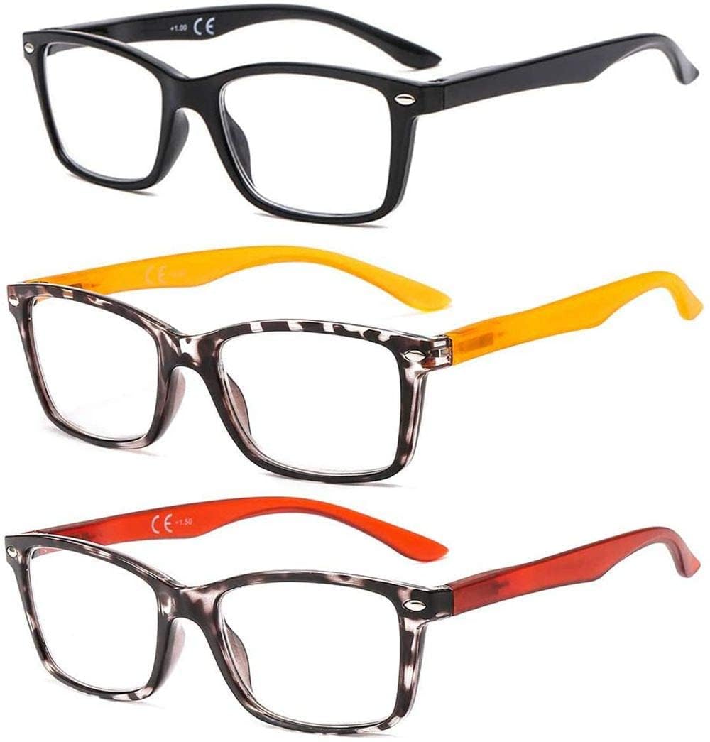 Suertree Lesebrille Feder Scharnier Klassisch Sehhilfe Augenoptik Brille Lesehilfe für Damen Herren BM151