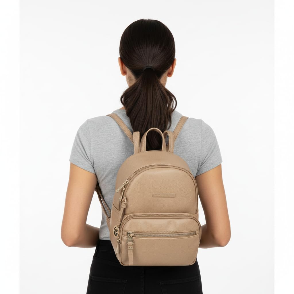 Pepe Jeans Elia Plecak Casual Beżowy 20x25,5x10 cm Skóra syntetyczna 5,1L by Joumma Bags, beż, Talla única, plecak na co dzień