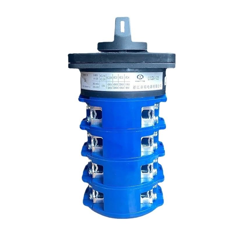 Dc Voltage Automatic Electrical Changeover Rotary cam Switch Four Poles 125A Sliver Point Contacts