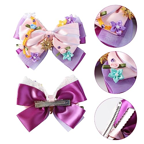 Princess Hair Bow Clips para Niñas y Mujeres 5 Pulgadas miniatura 3