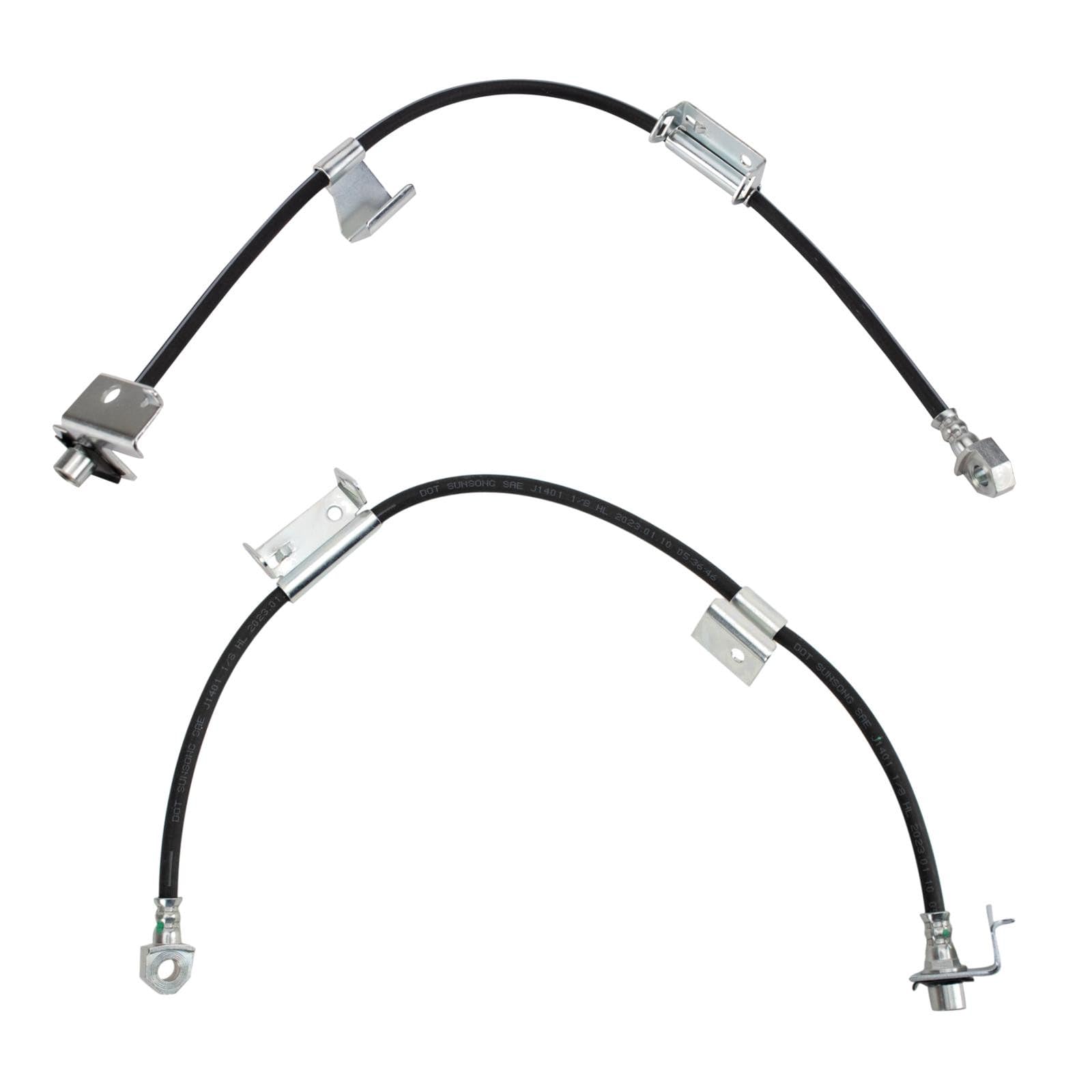 TRQ Front Driver &amp; Passenger Side Brake Hose Set