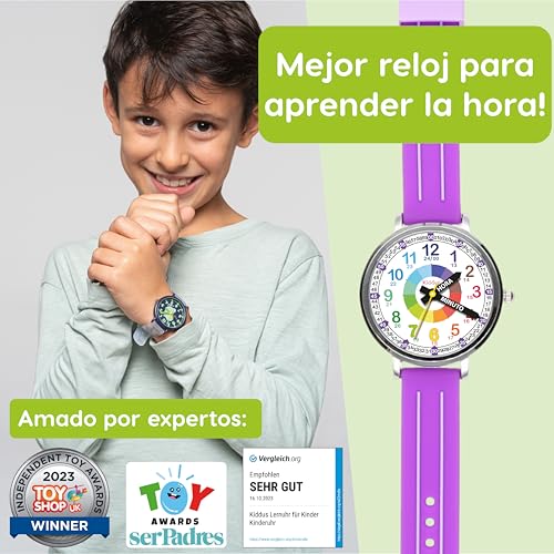 Reloj analógico para niños ideal para aprender las horas en el colegio Kiddus 3