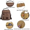 A-QMZL Mens Shoulder Bag Canvas Messenger Bags Travel Crossbody Bag Large Capacity Casual Handbag with Multiple Pockets for Working Shopping Hiking Daily Use (Brown) #4