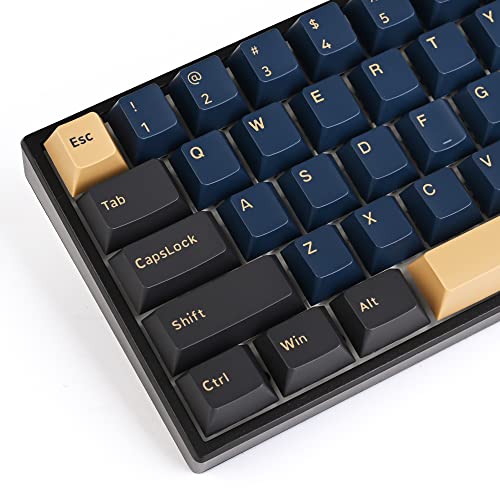 Image of Guffercty kred XDA Profile Minimalist White Keycaps 75 Percent Dye-sub PBT Keyboard Caps with ISO Keys for MAC 60% 65% 75% 96% Mechanical Keyboard (Minimalist-A Japanese) (Blue Samurai)