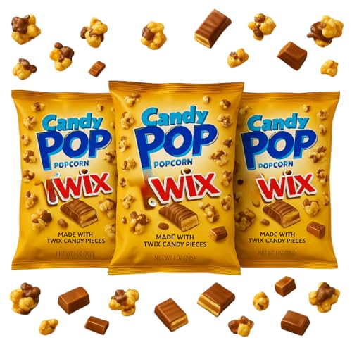 3er Paket Candy Pop Popcorn T wix – 3x28g Beutel | Süß-Salziger Snack mit T wix-Stücken | Original US-Import