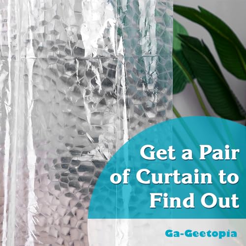 Ga-Geetopia Narrow Size - EVA Thin 3D Plastic Shower Curtain Liner Premium Light Weight 54\" x 72\" Clear Bathroom Shower Showroom Curtain Liner with Rustproof Metal Gromments and Weighted Magnet