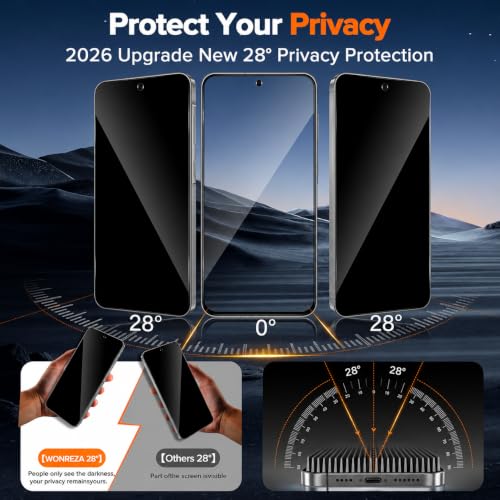 Image of Pack 1 - Privacy Tempered Glass for Motorola Edge 70 Max 5G Screen Guard Protector | 9H Hardness | Case Friendly | Anti-Spy - Installation Kit