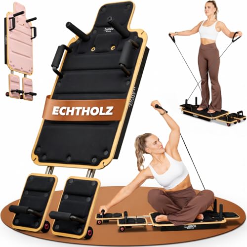Pilates Trainer aus Holz – 200 KG belastbar – Stabiles Reformer Board für Zuhause | Rutschfestes Fitnessgerät für Core & Ganzkörpertraining