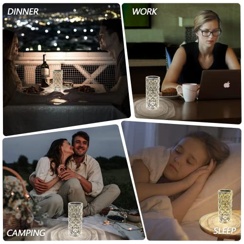 LED Tischlampe aus Kristall Ausolee, Moderne Kreativität Acryl Diamant Nachttischlampe Touch und Dimmbar [16 Farben & 4… – Bild 6