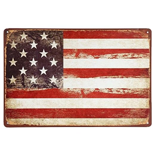 American Flag logo retro vintage decoración tin Sign