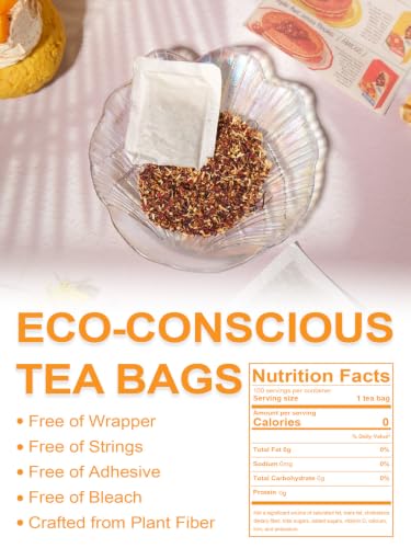 Image of TeeLux Mango Passion Fruit Herbal Tea Bags, Caffeine Free, 100 Count | Tropical Fruit Blend with Hibiscus, Rosehips, Lemongrass & Cinnamon, Natural Mango & Passion Fruit Flavor, Hot or Iced