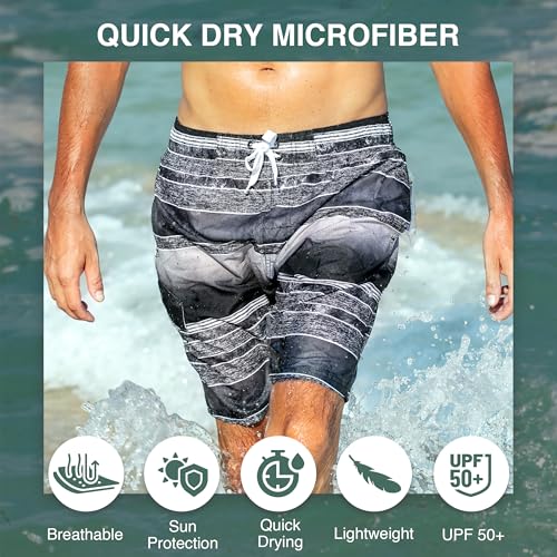 Image of Kanu Surf Men's Big Viper Extended Size Stripe Swim Trunk