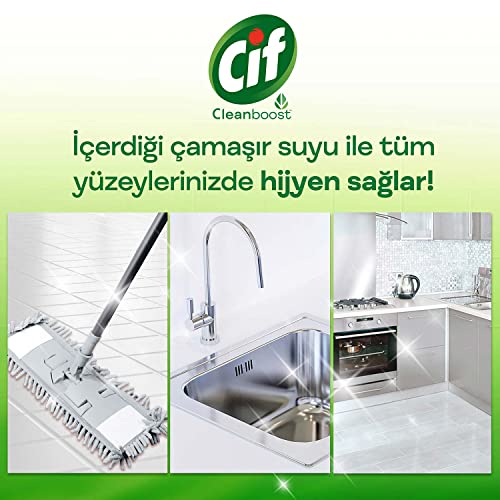 Cif Jel Yüzey Temizleyici Cleanboost Tüm Yüzeyler için Leke Çıkarıcı Çamaşır Sulu Bahar Ferahlığı 750 ml