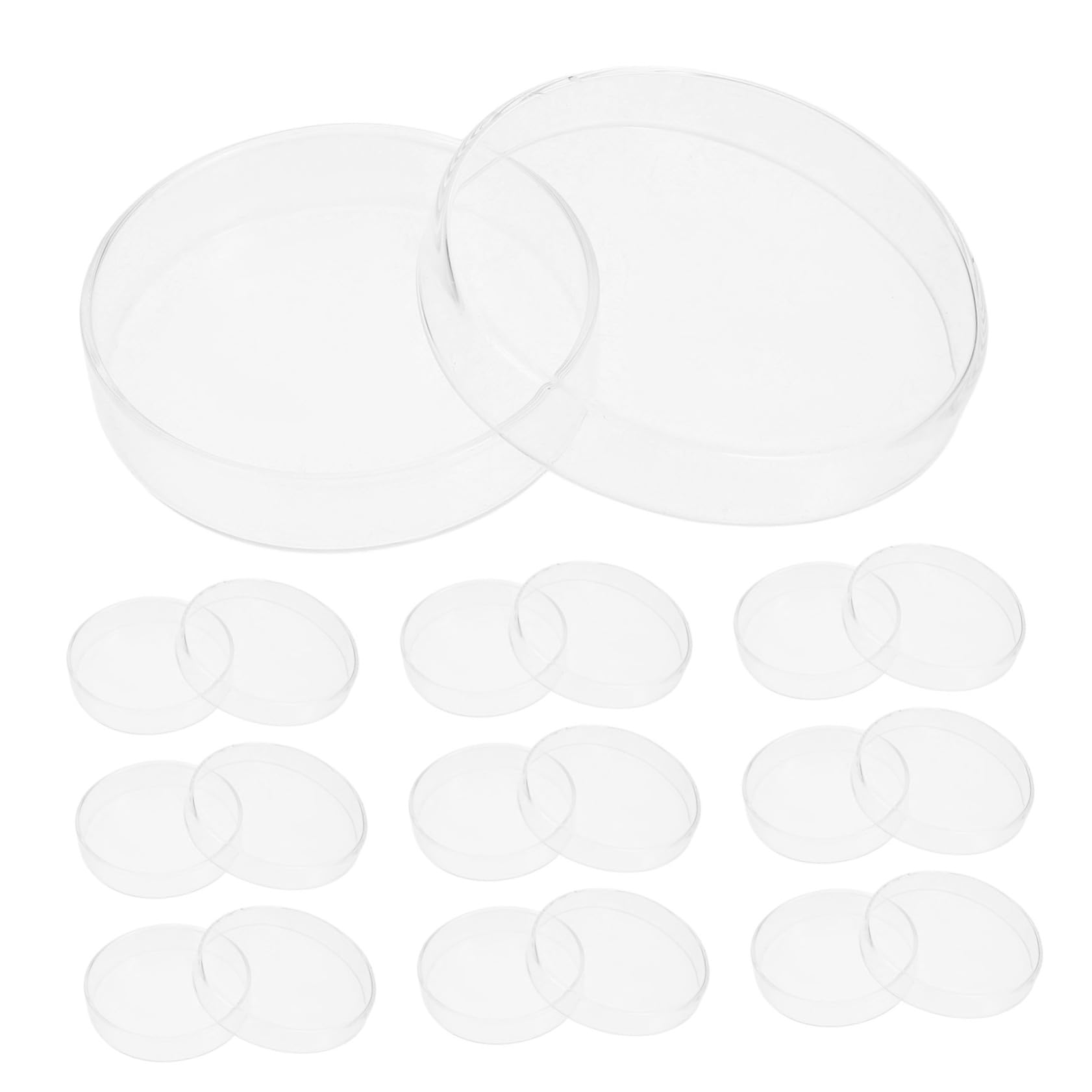 Veemoon 10piezas Platas de Petri de Vidrio para Experimentos Equipo de Laboratorio para Cultivo de Célula Hongo