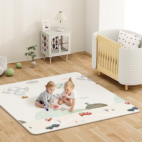 Benarita Baby Playmat Foldable 71" x 79", Thick Extra Large Playmat for