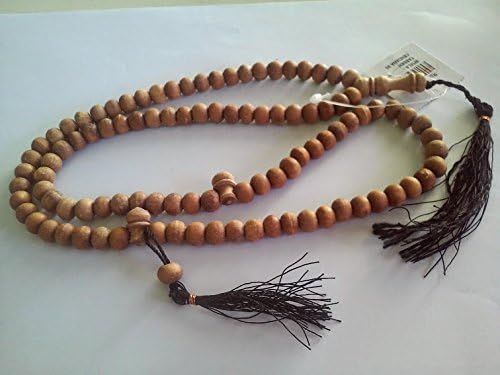 10 mm Sandalwood 99 Moslem Prayer Bead Tasbih, Tasbeeh, Subha, Misbaha, Tesbih + Unique Natural Aromatic