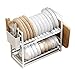 wdpinpan - Portapiatti a 2 ripiani con scolapiatti rimovibile, scolapiatti, scolapiatti, taglieri per bancone da cucina con design multiuso, grande capacità, risparmio di spazio
