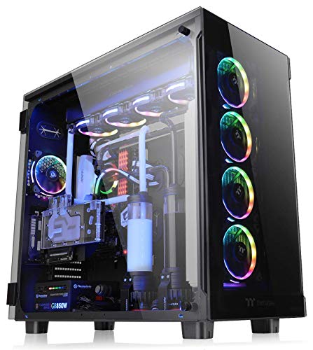 Thermaltake View 91 Rgb Plus Tempered Glass Vertical Gpu Modular Spcc Xl-Atx Gaming Super Tower Computer Case With 4 Rgb Riing Plus Fan Pre-Installed Ca-1I9-00F1Wn-00 #TOP5