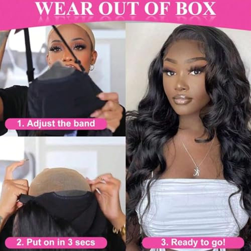 image for bunGiol 5x5 Glueless Wigs Human Hair Pre Plucked Pre Cut 24 Inch Body 