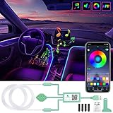 Control de la aplicación y control remoto: la caja de control de 3 botones puede ayudar a ajustar el color, el brillo, el modo de la tira LED del coche, control inteligente de la aplicación, puedes cambiar el color en el espectro RGB libremente, más cómodo para el color de la iluminación interior del coche, controlar el brillo y el modo de música, las luces del coche cambian el color y el estilo de ritmo con el ritmo de la música, lo que le permite disfrutar de la música ambiente puede disfrutar