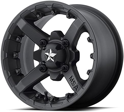 MSA OFFROAD WHEELS M23 BATTLE Flat Black Wheel with Painted and Chromium (hexavalent compounds) (14 x 7. inches /4 x 132 mm, 10 mm Offset)