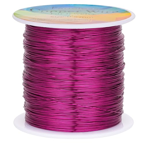 Tarnish Resistant Copper Wires 24 Gauge/0.5mm, 203 Feet, Purplish Red
