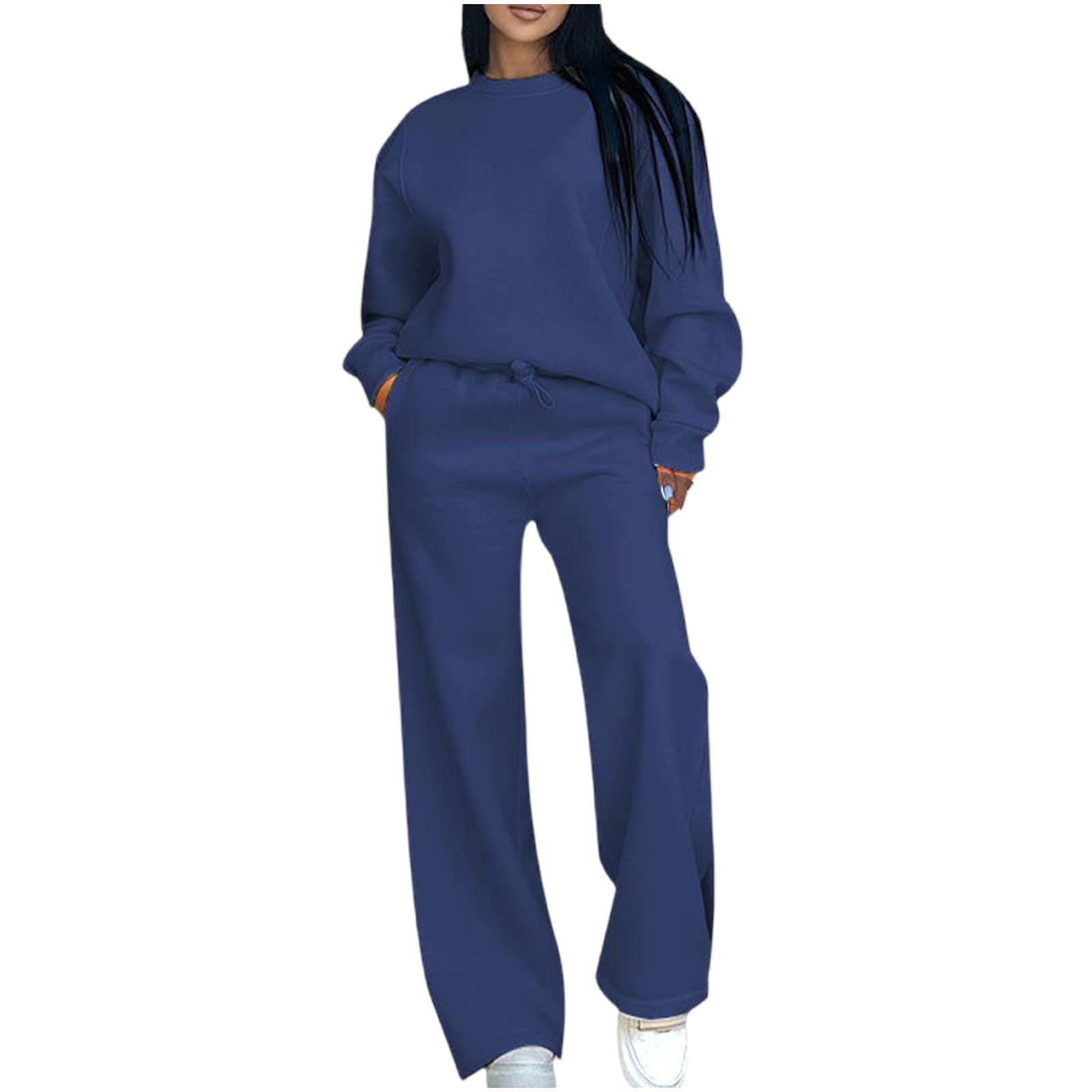 Tracksuit Womens Full Set 2 Piece Co Ord Sets Outfits Thick Pullover Sweatshirts and Sweatpants Jogger Set Ladie Warm Thermal Sweatsuits Casual Activewear Suit Y2k Lounge Wear Sets Plus Size