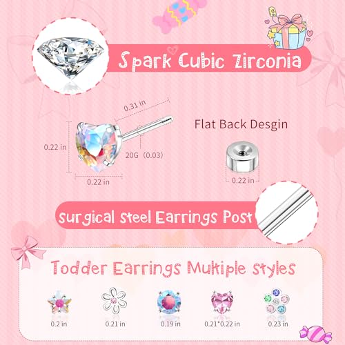 JUANKIKI 12 Pairs Screw-Back Earrings Suitable for Women 316l Stainless Steel Hypoallergenic With Cute Heart-Shaped Cz Flower and Pearl Ball Inlays A Gift For Women - image 2