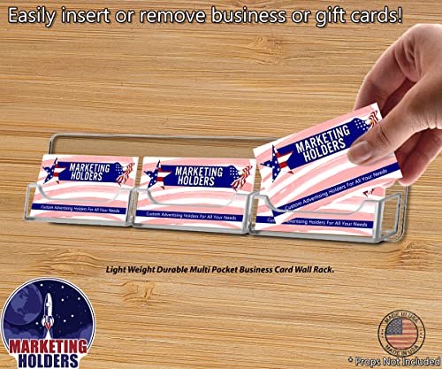 Hanging Business Card Holder With Hardware Gift Cards Display Rack Premium 3 Slot Clear Acrylic By Marketing Holders #TOP1