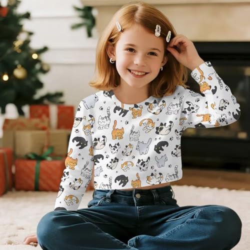 Girls Sweatshirts Long Sleeves Top Crew Neck Pullover Long Sleeves Casual Fall Winter Clothes for 5-14 Kids3