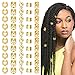 Molain 100Pcs Gold Hair Jewelry for Locs, Hair Cuffs for Braids, Hair Clips for Braids, Gold Hair Rings, Adjustable Hair Charms for Braids, Hair Braid Accessories for Women Men Dreadlock Accessory